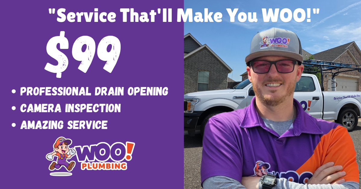 Woo Plumbing $99 drain clearing special
